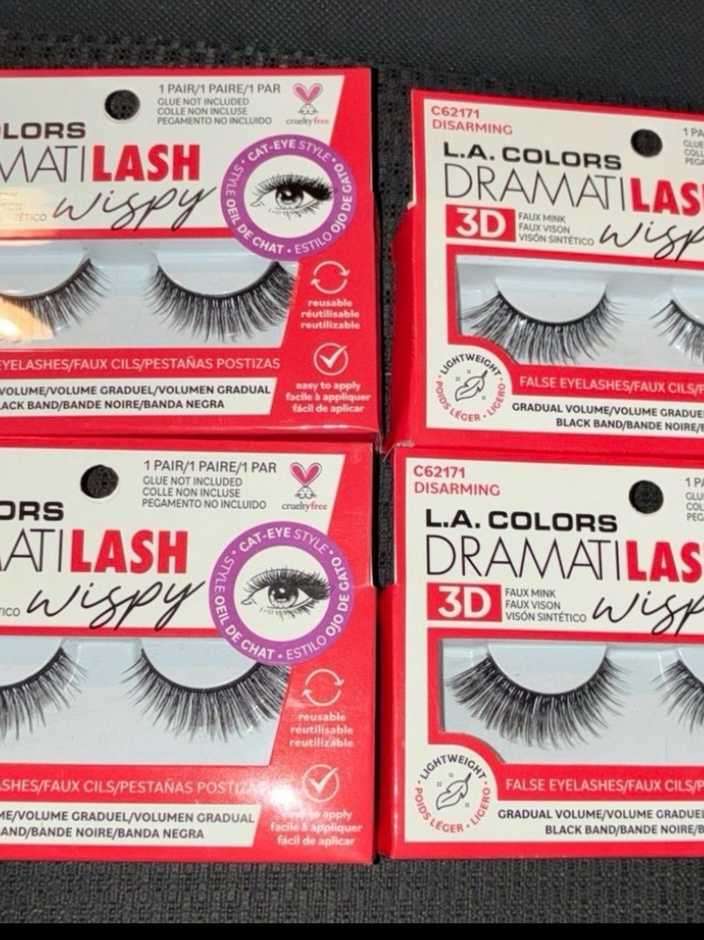 L.A. Colors DramatiLash Wispy False Eyelashes - Red & White Packaging